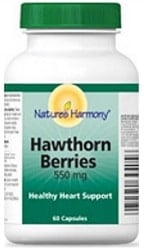 Nature's Harmony Hawthorn Berries 550mg (60 Capsules)