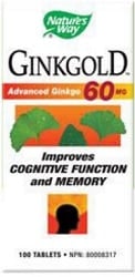 Nature's Way Ginkgold Advanced Ginkgo 60mg (100 Tablets)