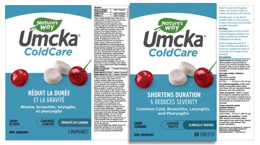Nature's Way Umcka ColdCare - Cherry (20 Chewable Tablets) ingredients