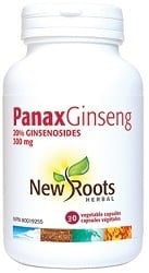 New Roots Herbal Panax Ginseng 300mg (30 Vegetable Capsules)