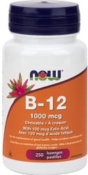 Now B-12 1,000mcg with 100mg Folic Acid (250 Chewable Lozenges)
