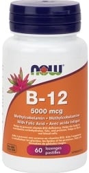 Now B-12 5,000mcg with Folic Acid (60 Chewable Lozenges)