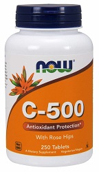 Now C-500 with 40mg Rose Hips (250 Tablets)
