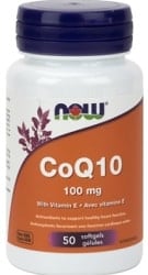 Now CoQ10 100mg with Vitamin E (50 Softgels)