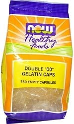 Now Empty Gelatin Capsules (Size 00) (750 Empty Capsules)
