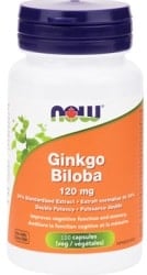 Now Ginkgo Biloba 120mg (100 Vegetable Capsules)