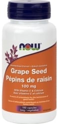 Now Grape Seed Extract 100mg With Vitamin C & Calcium (100 Vegetable Capsules)