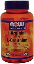 Now L-Arginine 500mg L-Ornithine 250mg (100 Capsules)