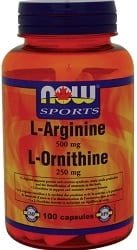 Now L-Arginine 500mg L-Ornithine 250mg (250 Capsules)