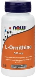 Now L-Ornithine 500mg (120 Vegetable Capsules)