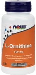 Now L-Ornithine 500mg (60 Vegetable Capsules)
