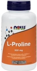 Now L-Proline 500mg (120 Vegetable Capsules)