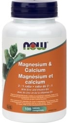 Now Magnesium & Calcium Reverse 2:1 Ratio (100 Tablets)