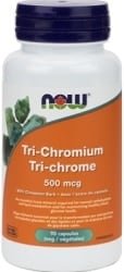 Now Tri-Chromium 500mcg with Cinnamon Bark (90 Vegetable Capsules)