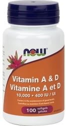 Now Vitamin A & D 10,000 IU / 400 IU (100 Softgels)
