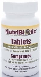 NutriBiotic Grapefruit Seed Extract With Vitamin A & Zinc (100 Tablets)