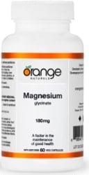 Orange Naturals Magnesium Glycinate 180mg (60 Vegetable Capsules)