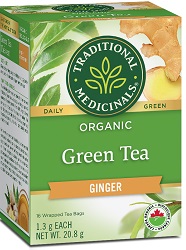 Organic Green Tea with Ginger (20 bags) - Traditional Medicinals