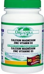 Organika Calcium Magnesium Zinc Vitamin D3 (90 Tablets)