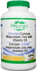 Organika Chelated Calcium Magnesium Zinc with Vitamin D3 (180 Tablets)