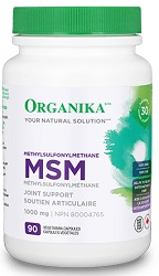 Organika MSM (Methylsulfonylmethane) 1000mg (90 Veg Cap)