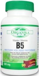 Organika Vitamin B-5 500mg (90 Capsules)