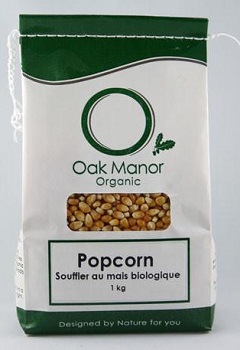 Popcorn unpopped Organic (1kg) Oak Manor