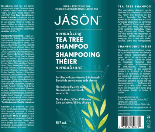 Tea Tree Shampoo Label