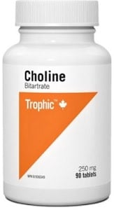 Trophic Choline Bitartrate 250mg (90 Tablets)