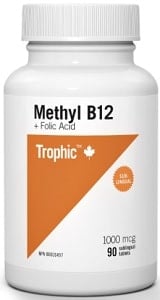 Trophic Methyl B12 Sublingual with Folic Acid 1000mg (90 Tablets)