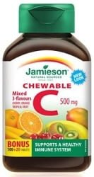 Vitamin C Chewable 500mg - Mixed Flavours (100+20 Tablets)