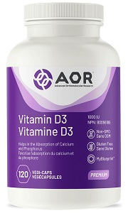 Vitamin D3 1000iu (120 VeggieCaps) AOR