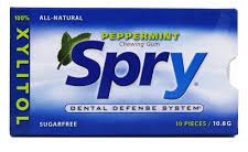 Xylitol Gum-Pepermint (10pc) Spry
