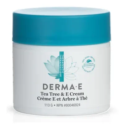 Derma E Tea Tree & E Antiseptic Cream 113g label