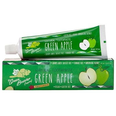 Green Beaver Natural Toothpaste Green Apple 75mL label