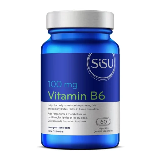 Sisu Vitamin B6 100mg 60 Veggie Caps label