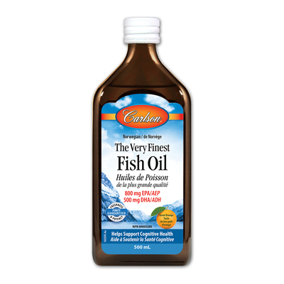 Carlson The Very Finest Fish Oil Orange 500 ml label