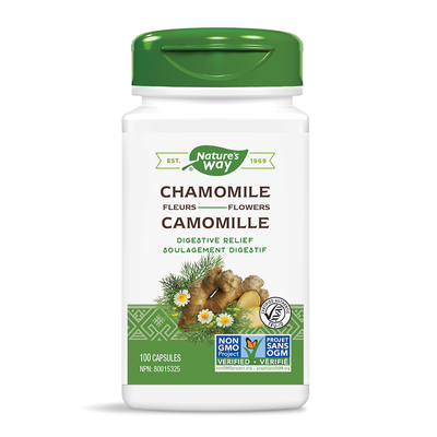 Nature's Way Chamomile 100 Capsules label