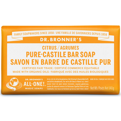Dr. Bronner's Pure-Castile Bar Soap Citrus 140g label