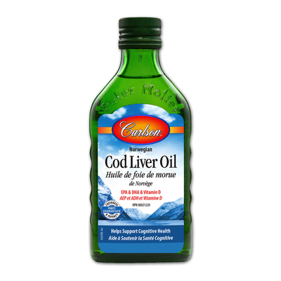 Carlson Norwegian Cod Liver Oil 500 ml label