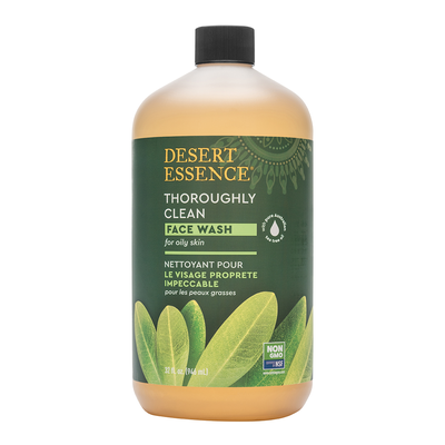 Desert Essence Face Wash Thoroughly Clean 946mL label
