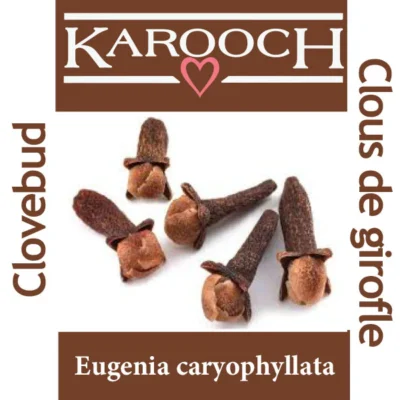 Karooch Clove Bud Essential Oil 10mL label