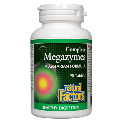 Natural Factors Complete Megazymes Vegetarian Formula 90 Tablets label