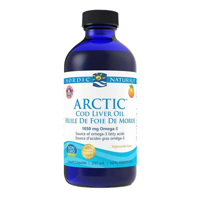 Nordic Naturals Arctic Cod Liver Oil Liquid Orange 237mL label