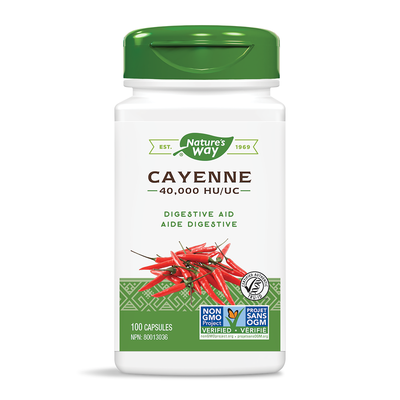 Nature's Way Cayenne Pepper 40000 HU 100 Capsules label