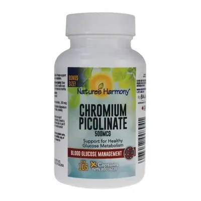 Nature's Harmony Chromium Picolinate 105 Capsules label