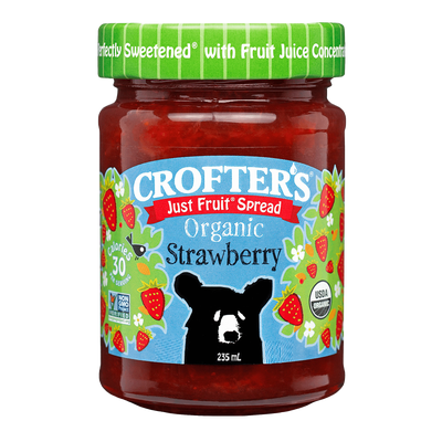 Crofter's Organic Just Fruit Spread Strawberry 235mL label