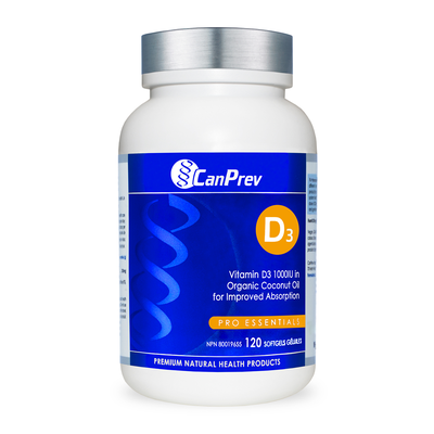Can Prev Vitamin D3 (120 Softgels) label