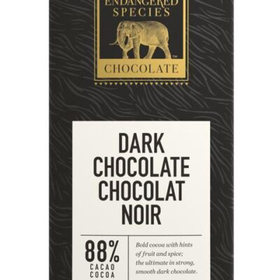 Endangered Species Dark Chocolate With 88% Cocoa 85g label