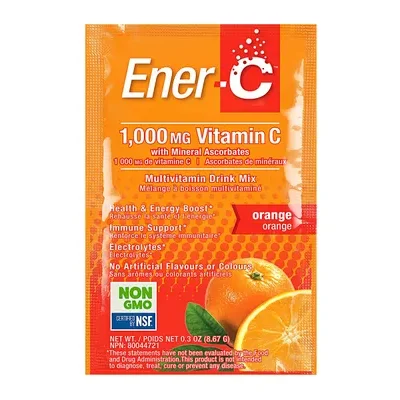 Ener-Life Vitamin C 1000mg Orange Single Packet label